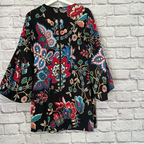Alice + Olivia Thym Trumpet Sleeve Floral Dress